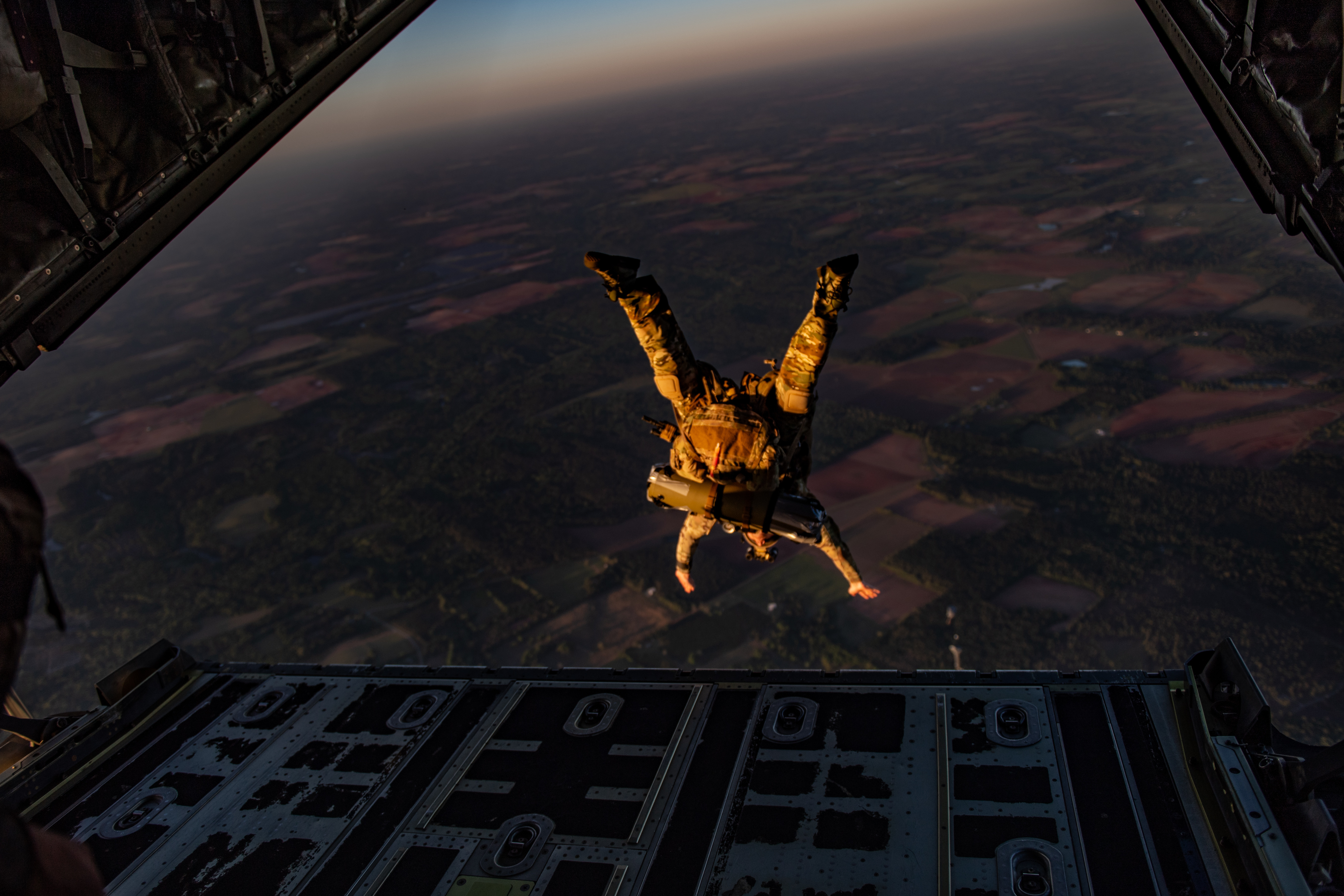 Airman parachuting